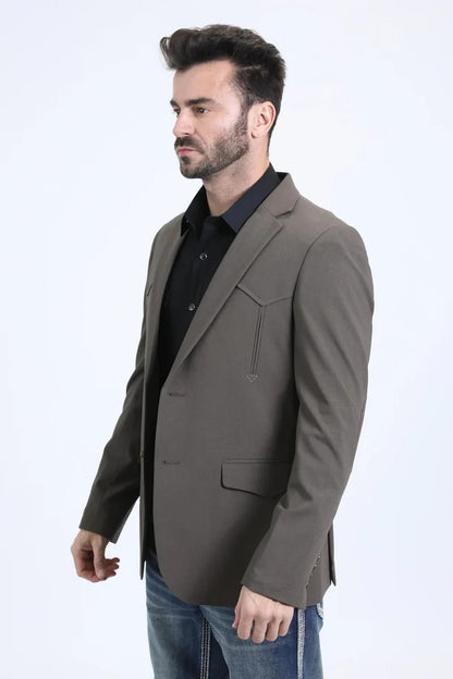 Mens Dark Brown Western Blazer – Cowboy Formal Suit