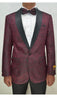 Men’s Burgundy Paisley Tuxedo Jacket with Black Satin Lapel With Bowtie 6   - from alligatorwarehouse.com