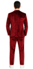 Men’s Burgundy Velvet Peak Lapel Suit – 2-Piece Skinny Fit Formalwear by Tazzio 3   - from alligatorwarehouse.com