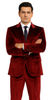 Men’s Burgundy Velvet Peak Lapel Suit – 2-Piece Skinny Fit Formalwear by Tazzio 6   - from alligatorwarehouse.com