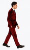 Men’s Burgundy Velvet Peak Lapel Suit – 2-Piece Skinny Fit Formalwear by Tazzio 7   - from alligatorwarehouse.com