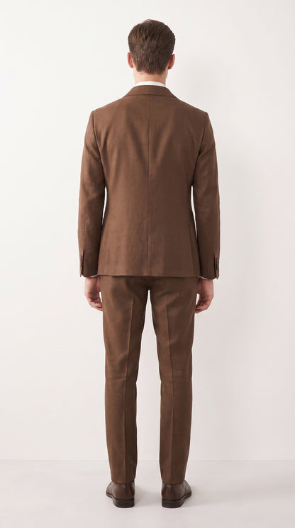 Mens Chestnut Brown 3-Piece Suit – Two-Button Wedding, Business and Formal Suit with Vest Modern Fit