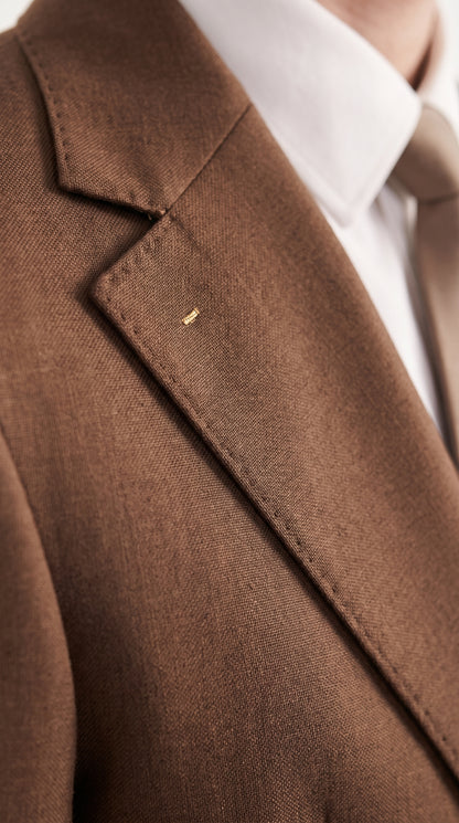 Mens Chestnut Brown 3-Piece Suit – Two-Button Wedding, Business and Formal Suit with Vest Modern Fit