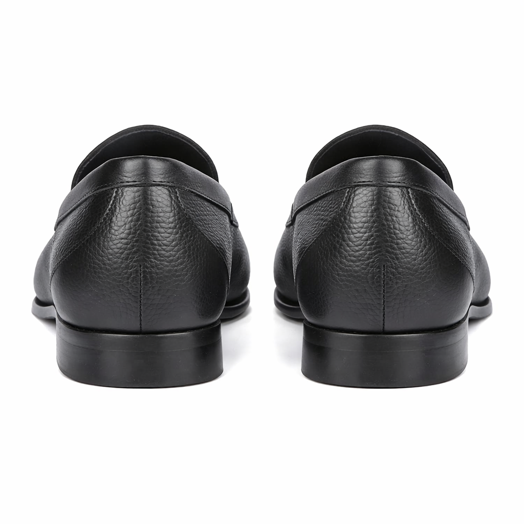 Men’s Executive Black Slip-On Shoes – Genuine Crocodile & Calfskin Leather