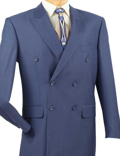 Blue Double Breasted Regular Fit Suit 1 SO1DC900-1_Blue_38S  - from alligatorwarehouse.com