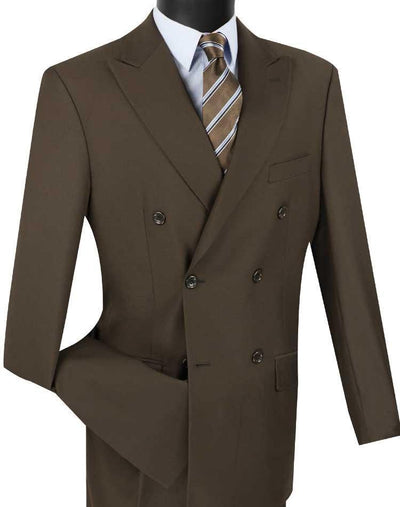 Brown Double Breasted Regular Fit Suit 1 SO1DC900-1_Brown_42S  - from alligatorwarehouse.com