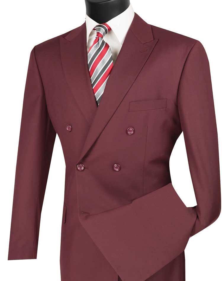 Burgundy Double Breasted Regular Fit Suit 1 SO1DC900-1_Burgundy_40S  - from alligatorwarehouse.com