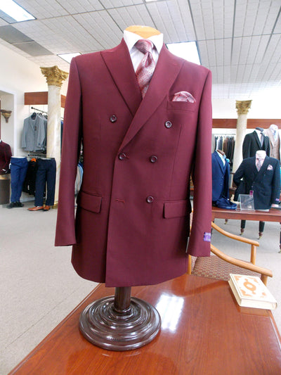 Burgundy Double Breasted Regular Fit Suit 2 SO1DC900-1_Burgundy_40S  - from alligatorwarehouse.com