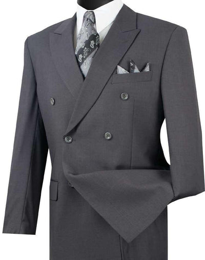 Heather Gray Double Breasted Regular Fit Suit 1 SO1DC900-1_HeatherGray_40S  - from alligatorwarehouse.com