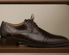 /men-s-genuine-alligator-brown-derby-lace-up-shoes