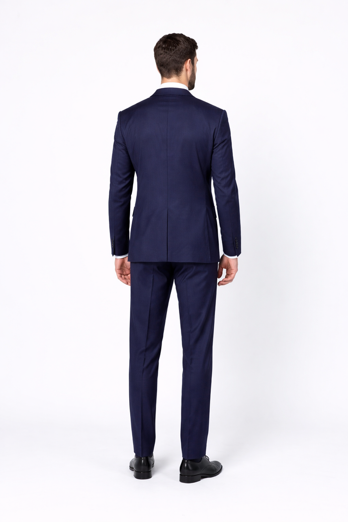 Men's Rossiman Rossi Man Brands Tapered Plum Leg Lower Rise Pants & Get Skinny 1 Button Slim Fit Peak Lapel Suit 100% Wool
