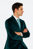 Men’s Teal Velvet Peak Lapel Suit – 2-Piece Skinny Fit Formalwear by Tazzio 5   - from alligatorwarehouse.com