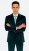 Men’s Teal Velvet Peak Lapel Suit – 2-Piece Skinny Fit Formalwear by Tazzio 6   - from alligatorwarehouse.com
