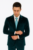 Men’s Teal Velvet Peak Lapel Suit – 2-Piece Skinny Fit Formalwear by Tazzio 8   - from alligatorwarehouse.com