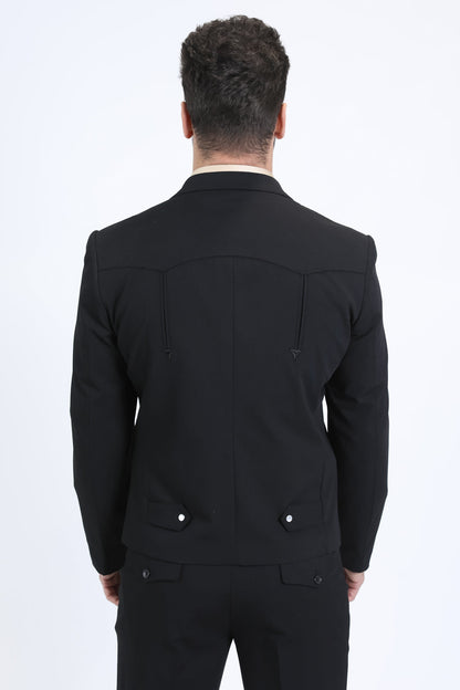 Men’s Western Black Formal Suit – Classic Tailored Cowboy Look