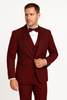 Men’s Burgundy Italian Wool 3-Piece Modern Formal Tuxedo 5   - from alligatorwarehouse.com