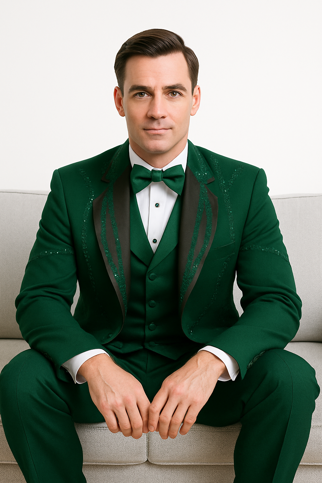 Hunter Green Italian Wool 3-Piece Modern Fit Tuxedo