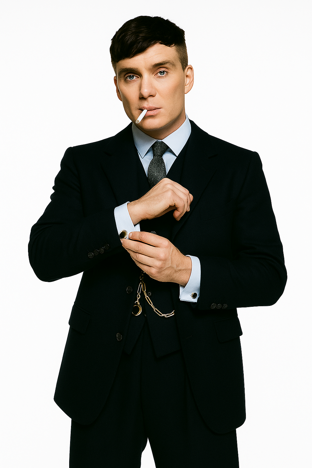 Mens Costume Thomas Shelby Vested Suit & Overcoat