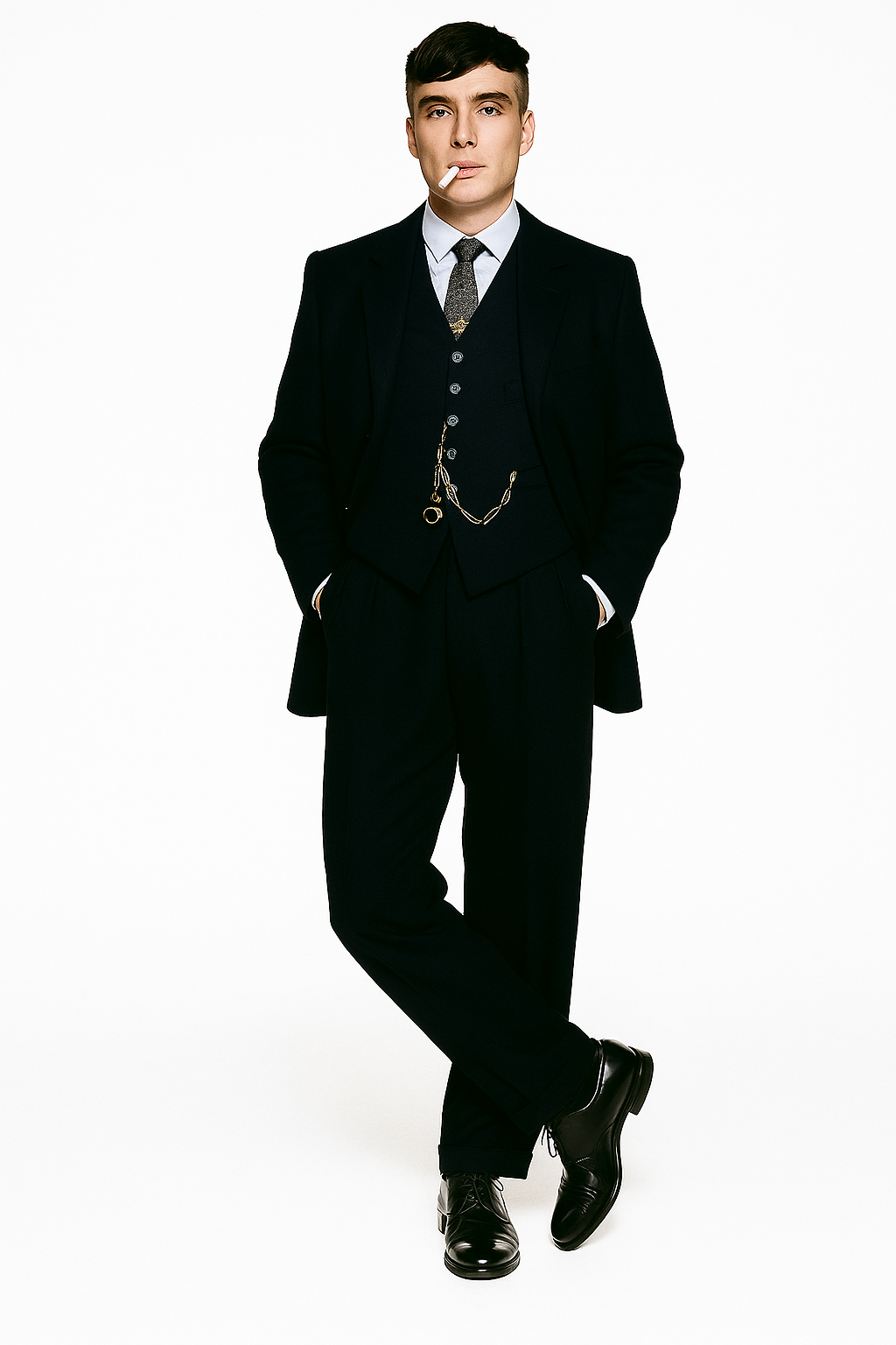 Mens Costume Thomas Shelby Vested Suit & Overcoat