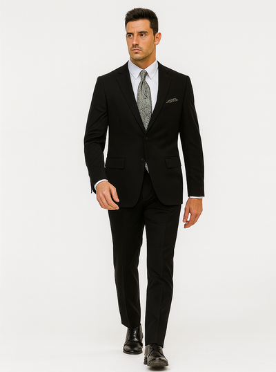 Mens 2 Button 100% Linen Black Suit 6 I1-3164  - from alligatorwarehouse.com
