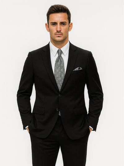 Mens 2 Button 100% Linen Black Suit 7 I1-3164  - from alligatorwarehouse.com