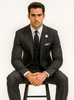 Mens 2 button Gangster Pinstripe Suit in Black & White 7   - from alligatorwarehouse.com