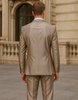 Mens 2 Button Peak Lapel Shiny Sharkskin Suit in Tan 2 P5-4348  - from alligatorwarehouse.com