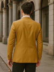 Mens 2 Button Poplin Dress Blazer in Gold