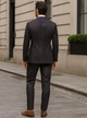 Mens 2 Button Vested 3 Piece Gangster Bold Pinstripe Suit in Burgundy