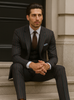 Mens 2 Button Vested 3 Piece Gangster Bold Pinstripe Suit in Burgundy 4 NO-8532  - from alligatorwarehouse.com