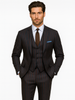 Mens 2 Button Vested 3 Piece Gangster Bold Pinstripe Suit in Burgundy 7 NO-8532  - from alligatorwarehouse.com