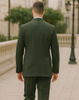 Mens 2 Button Vested Basic Wool Feel Suit in Olive 2 SO13TR-3_OLIVE_40S  - from alligatorwarehouse.com