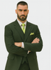 Mens 2 Button Vested Basic Wool Feel Suit in Olive 7 SO13TR-3_OLIVE_40S  - from alligatorwarehouse.com