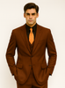 Mens 2 Button Vested Basic Wool Feel Suit in Cognac 7 SO13TR-3_COGNAC_40S  - from alligatorwarehouse.com