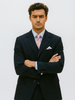 Mens 3 Button Vested Basic Wool Feel Suit in Navy 5 SO13TR-3_NAVY_36S  - from alligatorwarehouse.com