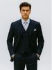 Mens 3 Button Vested Basic Wool Feel Suit in Navy 7 SO13TR-3_NAVY_36S  - from alligatorwarehouse.com
