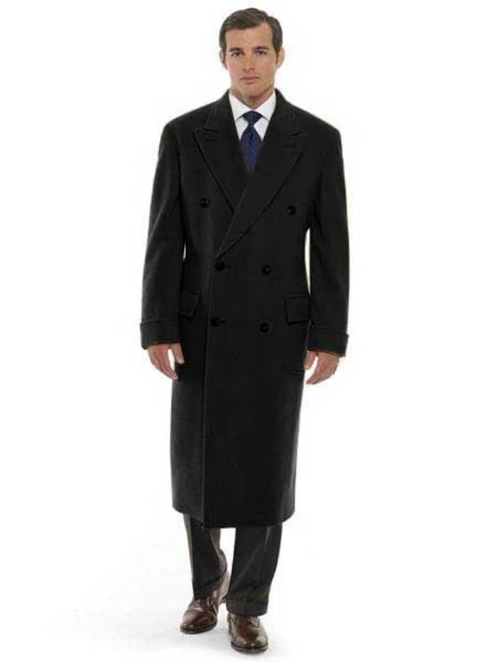 Double Breasted Overcoat - Mens Long Overcoat - Wool Topcoat