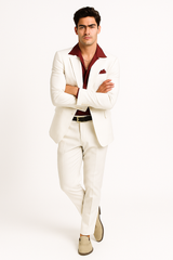 Mens Al Pacino Tony Montana Scarface Package | White Suit + Red Shirt