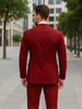 Mens Basic 2 Button Classic Fit Poplin Suit in Dark Red Light Burgundy 2 M255US-05  - from alligatorwarehouse.com