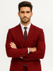 Mens Basic 2 Button Classic Fit Poplin Suit in Dark Red Light Burgundy 5 M255US-05  - from alligatorwarehouse.com