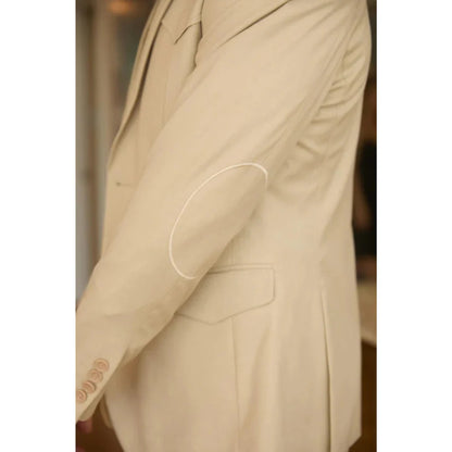 Men’s Beige Platini Western Sport Suit with Classic Elbow Patches