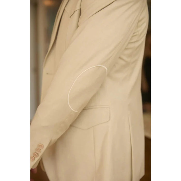 Men’s Beige Platini Western Sport Suit with Classic Elbow Patches