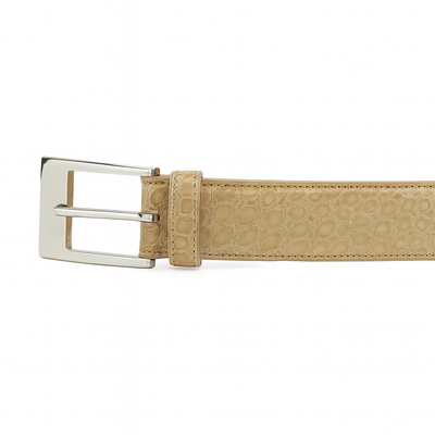 Mens Belvedere Alligator Dress Belt in Taupe 4 MEN 2008 COGNAC-44-ALLIGATOR BELT  - from alligatorwarehouse.com