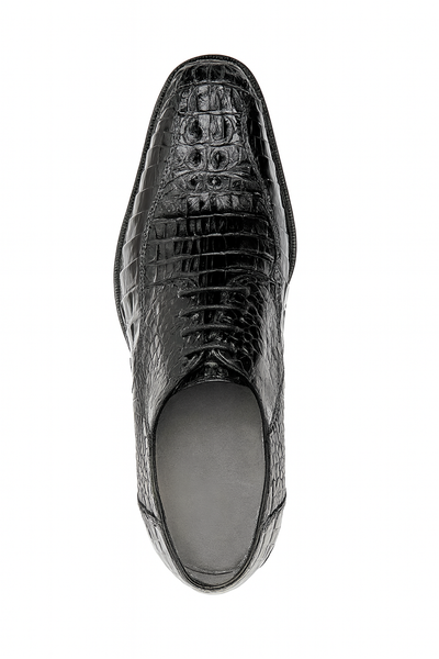 Mens Belvedere Chapo Caiman Crocodile Hornback Dress Shoe in Black 4 MEN 1465 BLACK-M-09  - from alligatorwarehouse.com