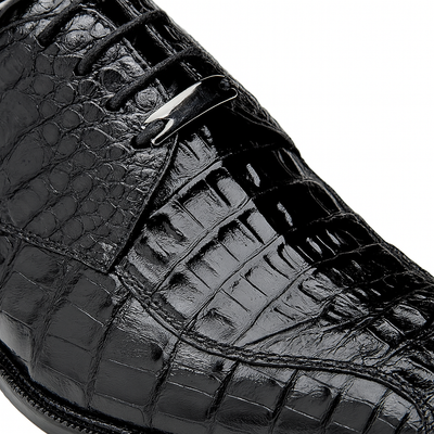 Mens Belvedere Chapo Caiman Crocodile Hornback Dress Shoe in Black 5 MEN 1465 BLACK-M-09  - from alligatorwarehouse.com
