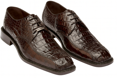 Mens Belvedere Chapo Caiman Crocodile Hornback Dress Shoe in Brown 6 MEN 1465 BROWN-M-09.5  - from alligatorwarehouse.com