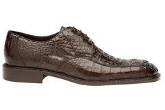 Mens Belvedere Chapo Caiman Crocodile Hornback Dress Shoe in Brown