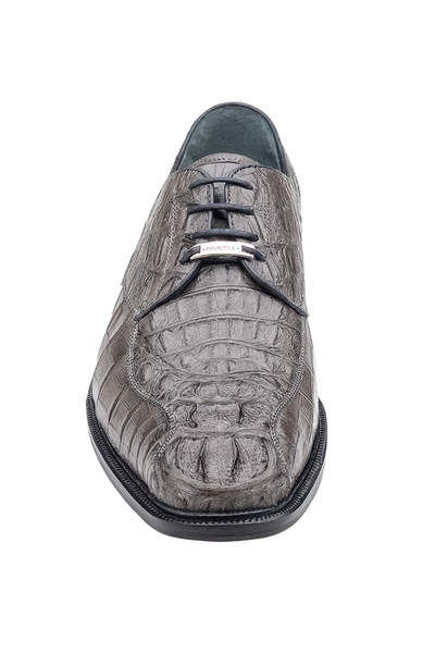 Mens Belvedere Chapo Caiman Crocodile Hornback Dress Shoe in Grey 3 MEN 1465 BLACK-M-09  - from alligatorwarehouse.com