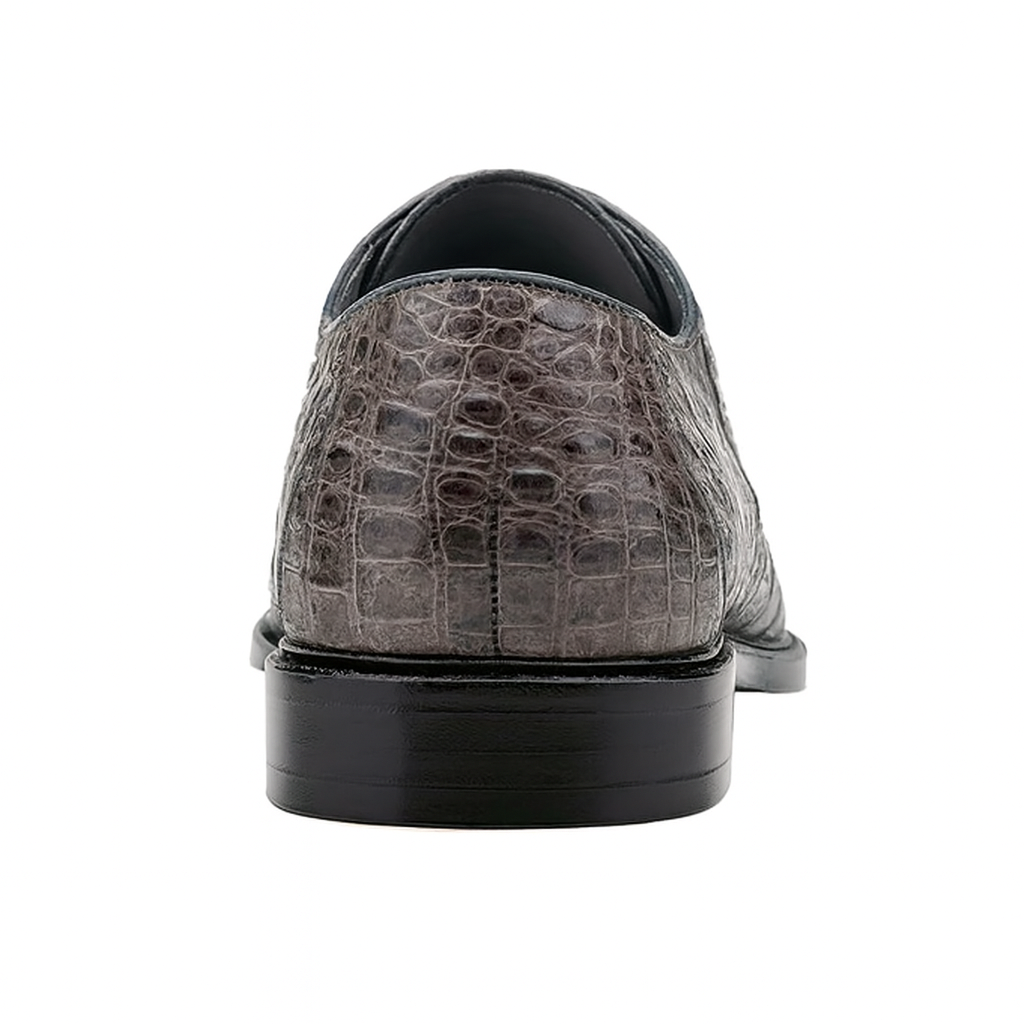 Mens Belvedere Chapo Caiman Crocodile Hornback Dress Shoe in Grey 4 MEN 1465 BLACK-M-10  - from alligatorwarehouse.com