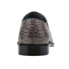 Mens Belvedere Chapo Caiman Crocodile Hornback Dress Shoe in Grey